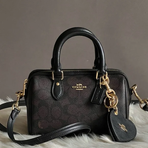 💰SOLD - CCL59 - Coach Mini Rowan Crossbody Bag in Signature Canvas Gift Set - Picture 2 of 14